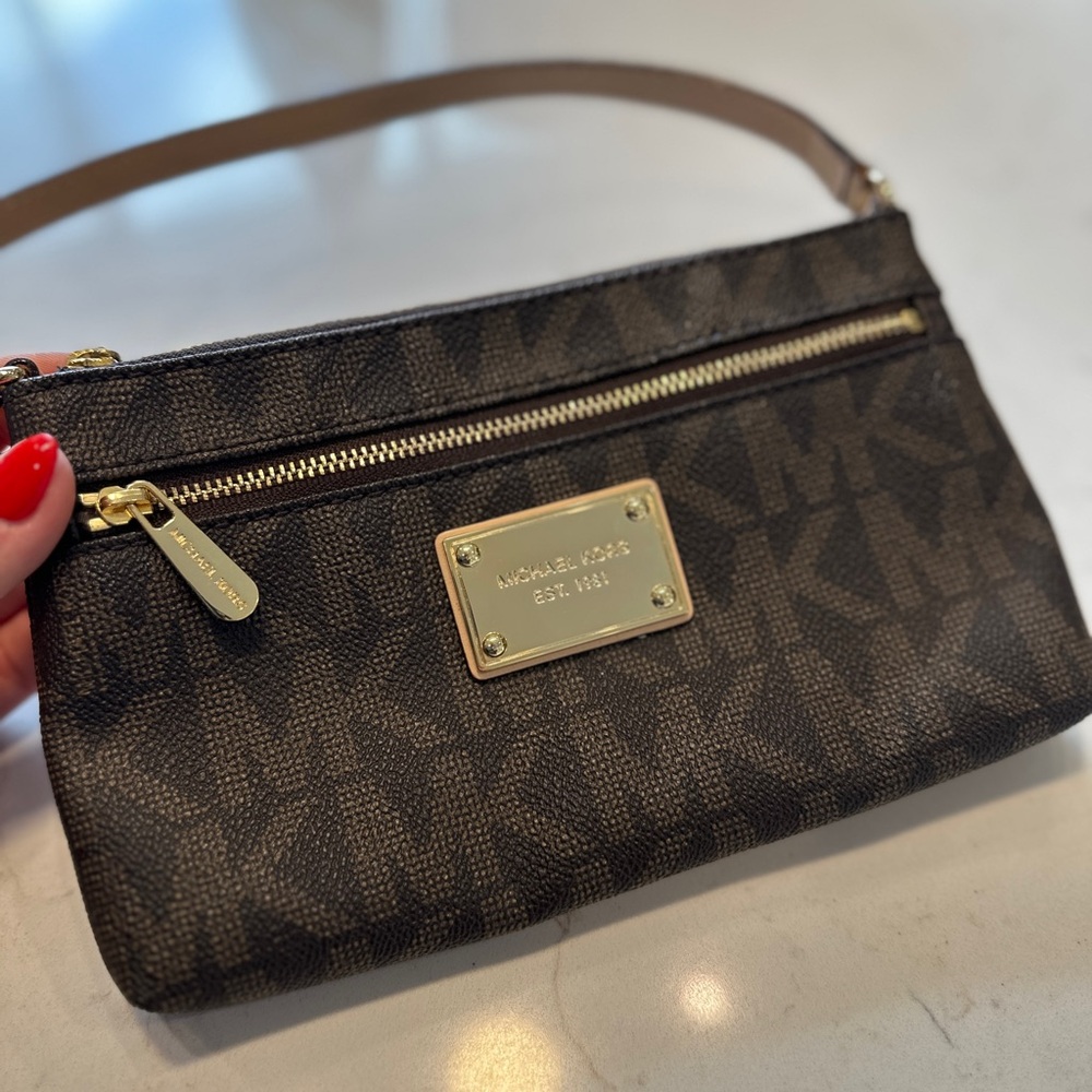 Michael Kors Brown Wristlet